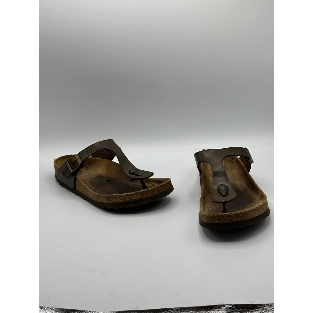 Birkenstock Gizeh Thong Sandals Leather Brown Women's Size 40 EU